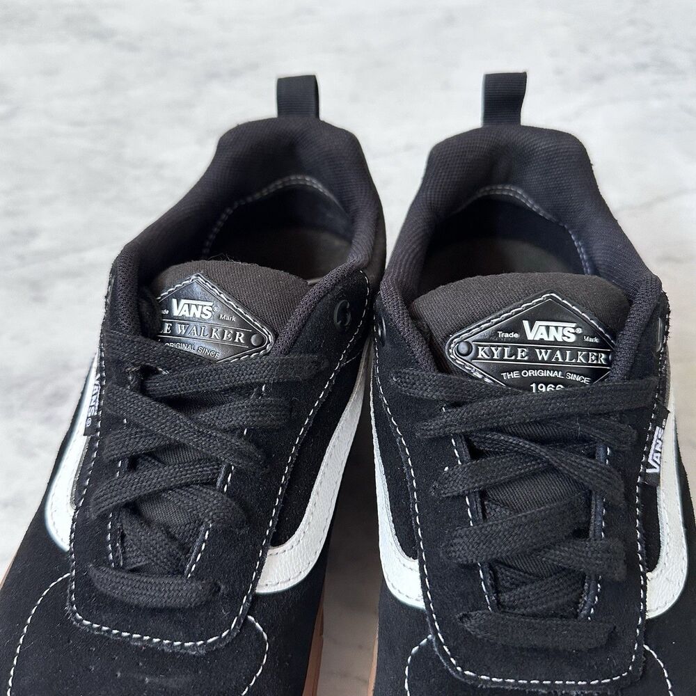 Vans Kyle Walker Pro Black Gum Men's 8.5 Suede Shoes Sneakers White Side Stipes - Picture 9 of 13